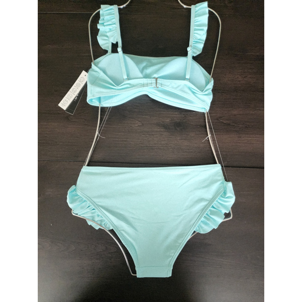 Tahari 2 piece Set Swimsuit Bathing Suit SZ MEDIUM - Blue Mist Light Turquoise - Picture 4 of 15